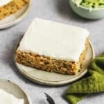piece of zuccihni sheet cake on plate