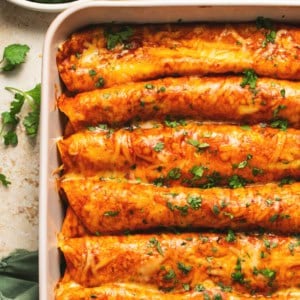 enchiladas in casserole dish