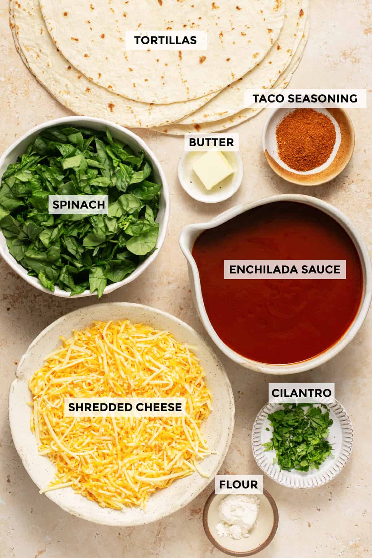 ingredients for vegetarian enchiladas