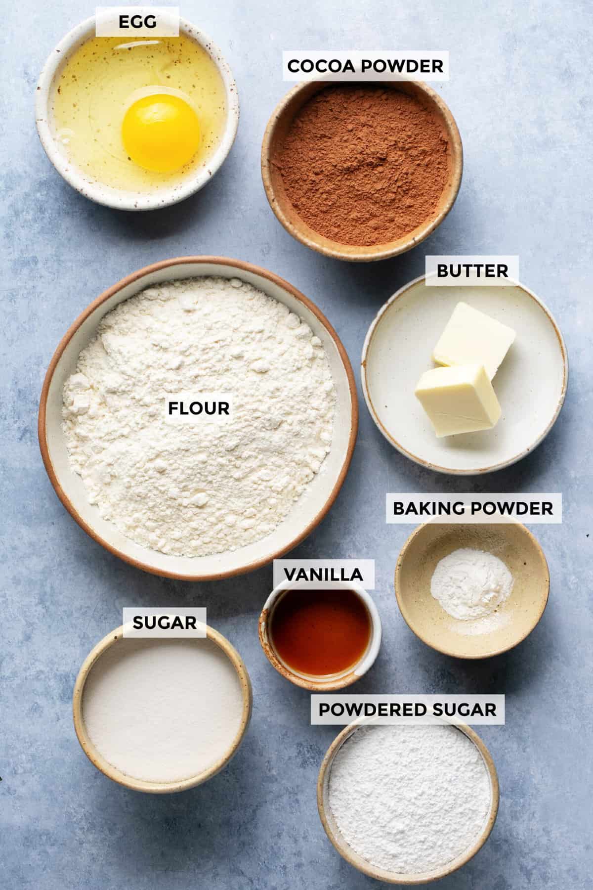 ingredients for chocolate crinkle cookies recipe