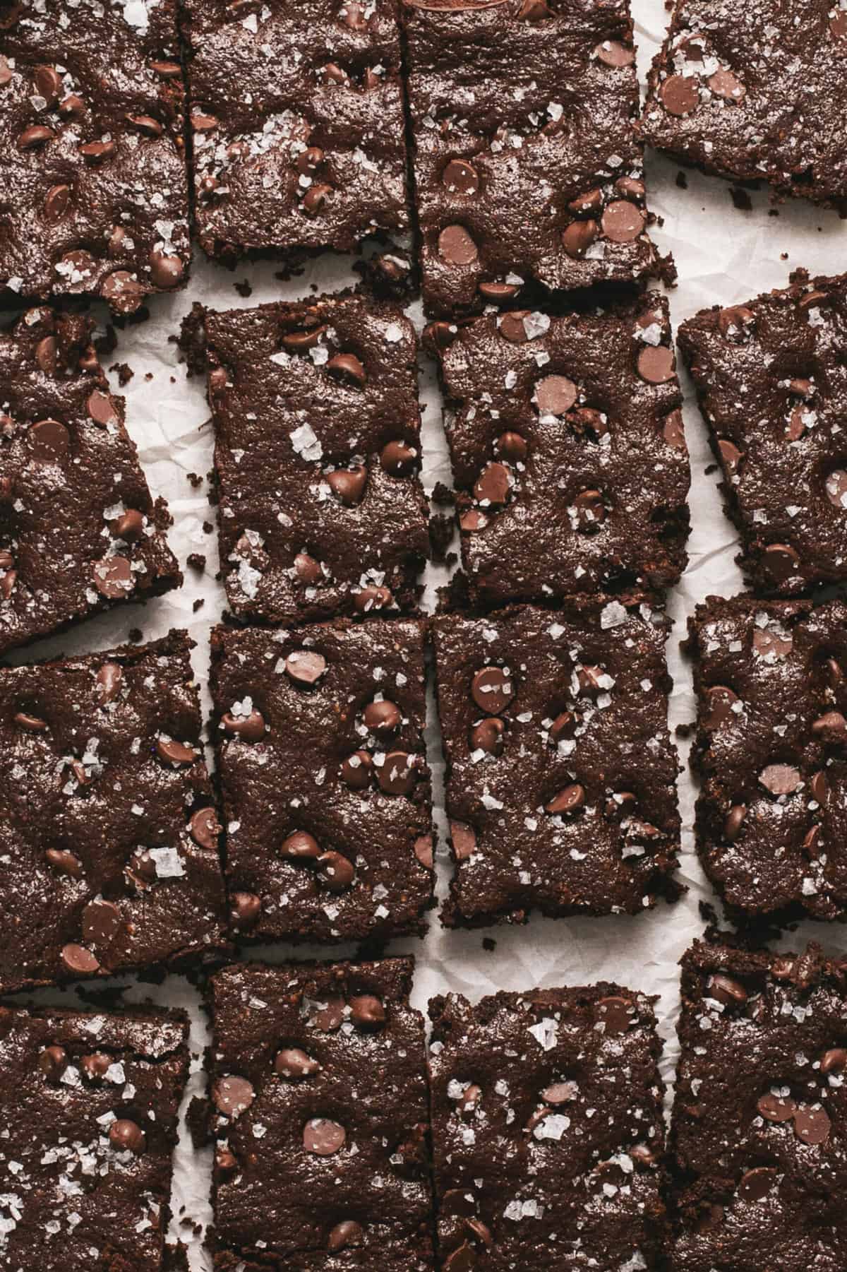 gluten free brownies on parchment paper