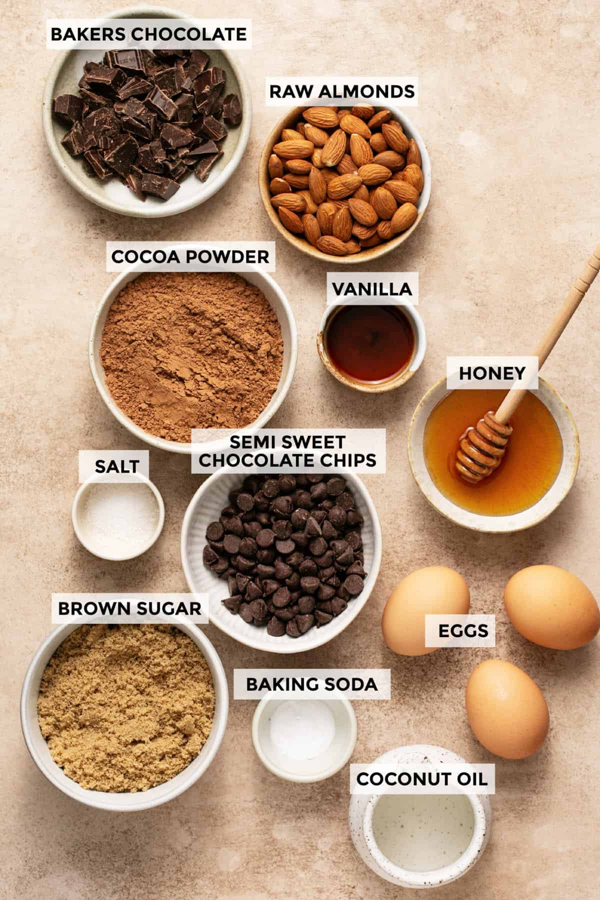 ingredients for gluten free brownies recipe