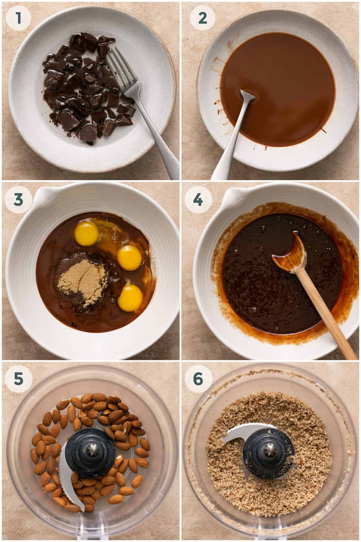 steps 1-6 for gluten free brownies recipe