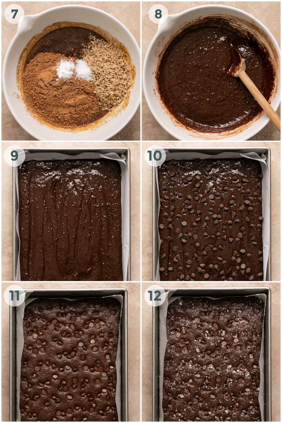 steps 7-12 for gluten free brownies recipe