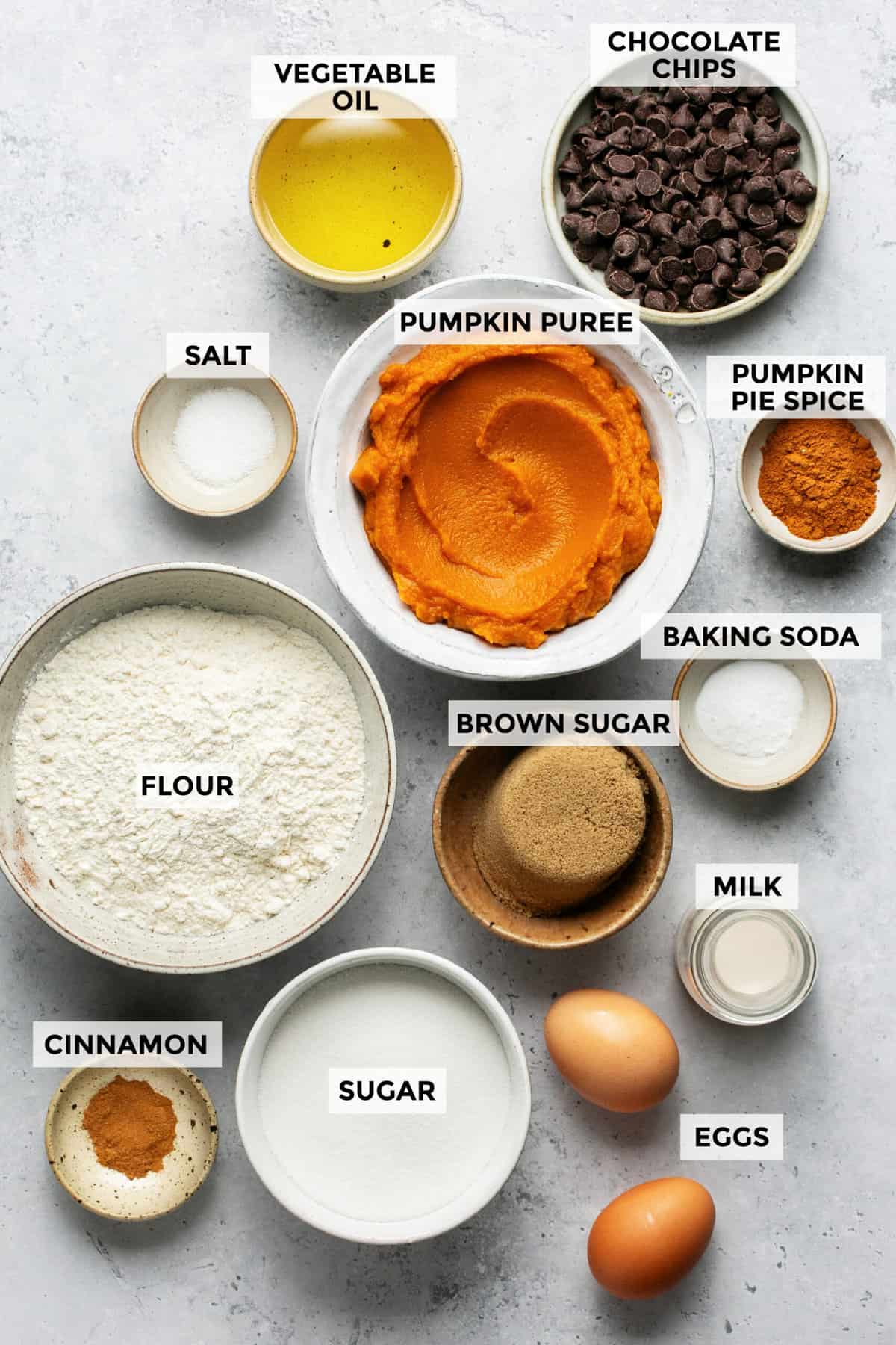 ingredients for pumpkin muffins recipe