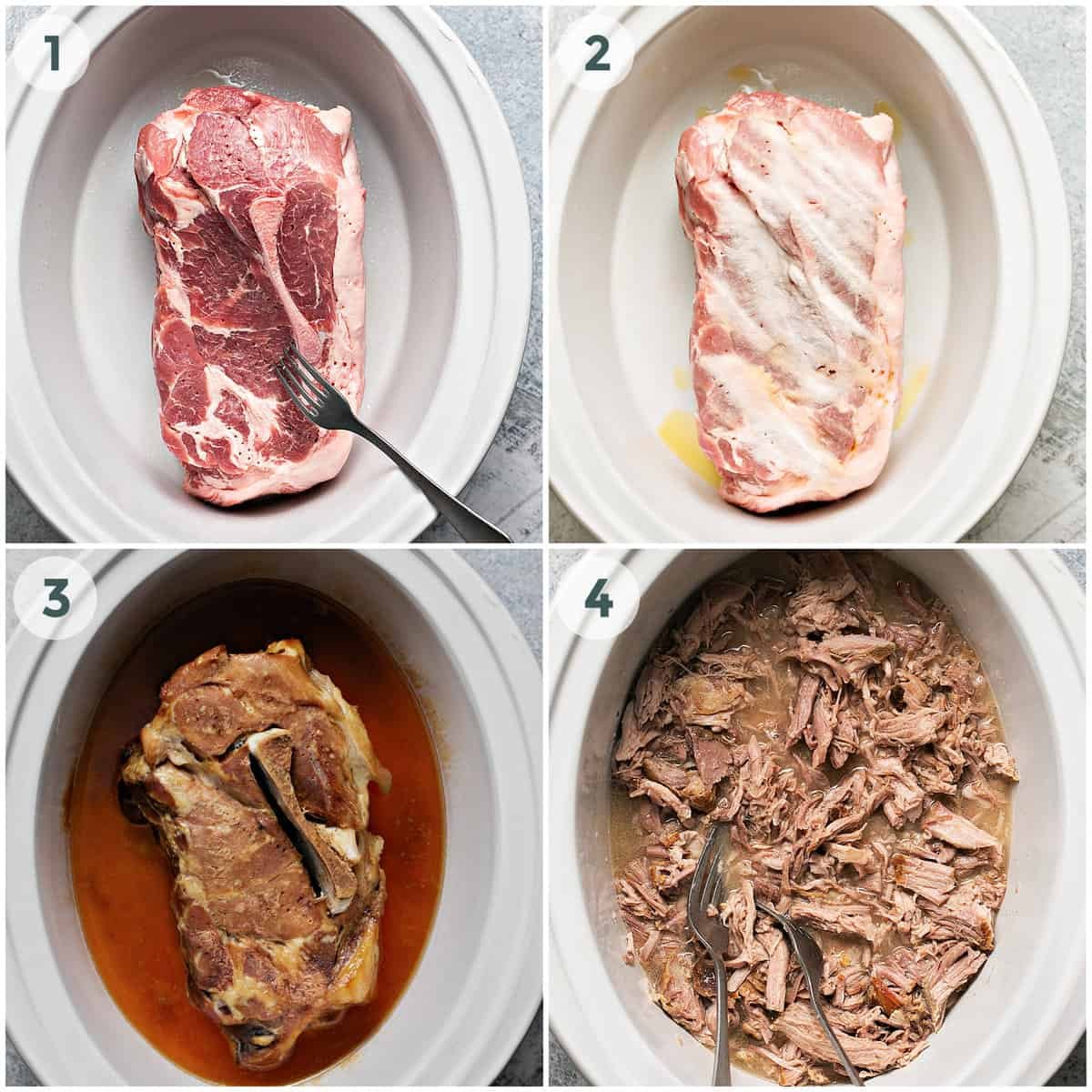 four steps of preparing hawaiian kalua pork recipe