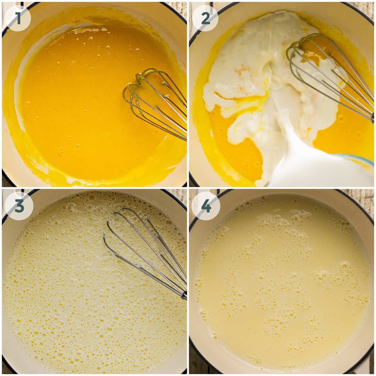 steps 1-4 of eggnog recipe