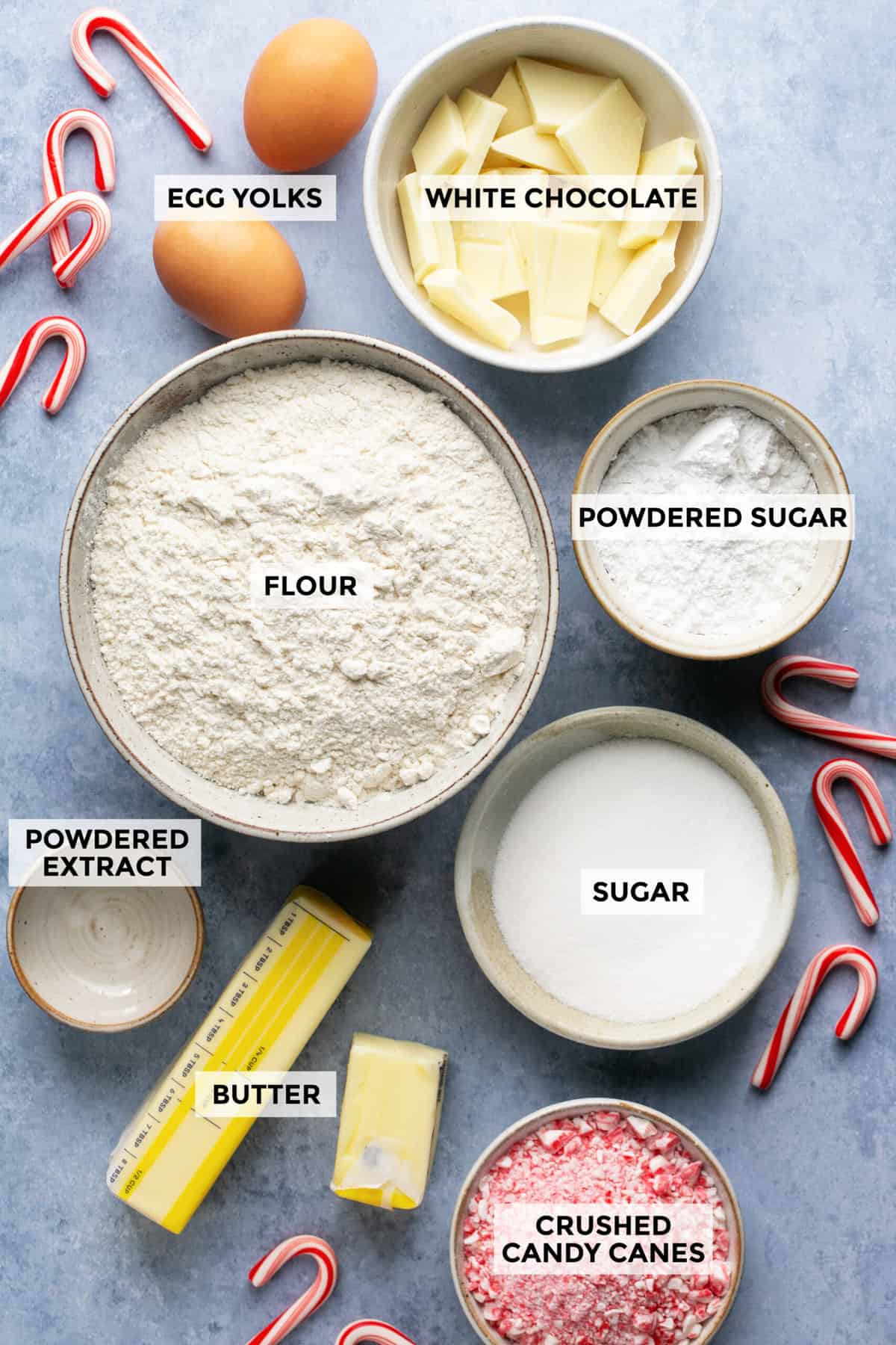 ingredients for peppermint cookies