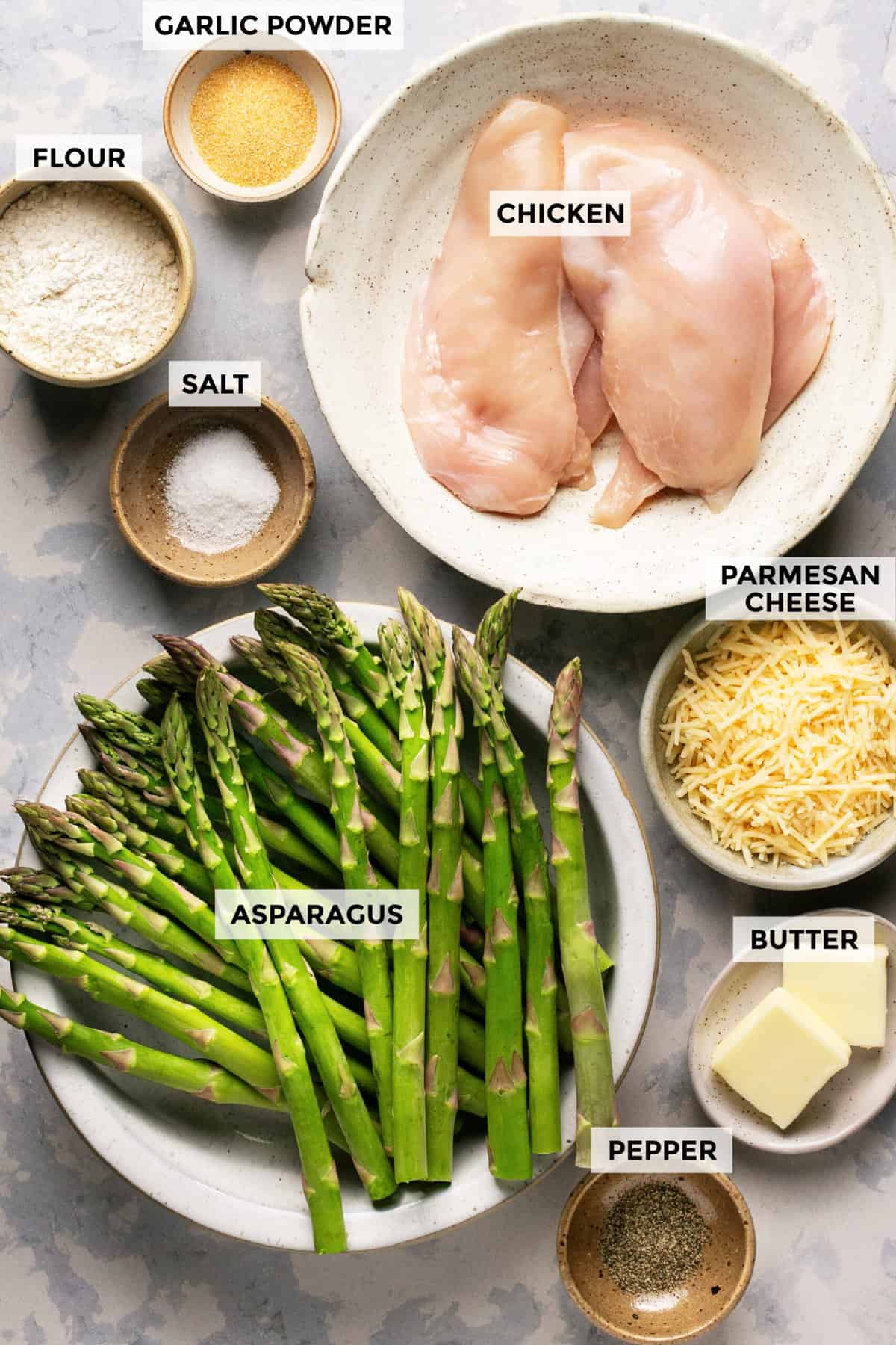 ingredients for chicken and asparagus