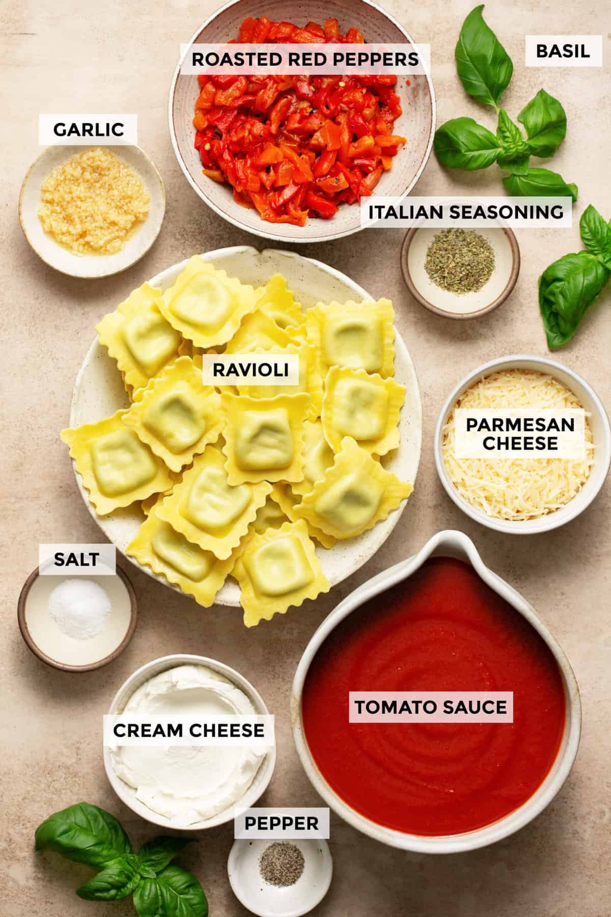 ingredients for ravioli bake recipe