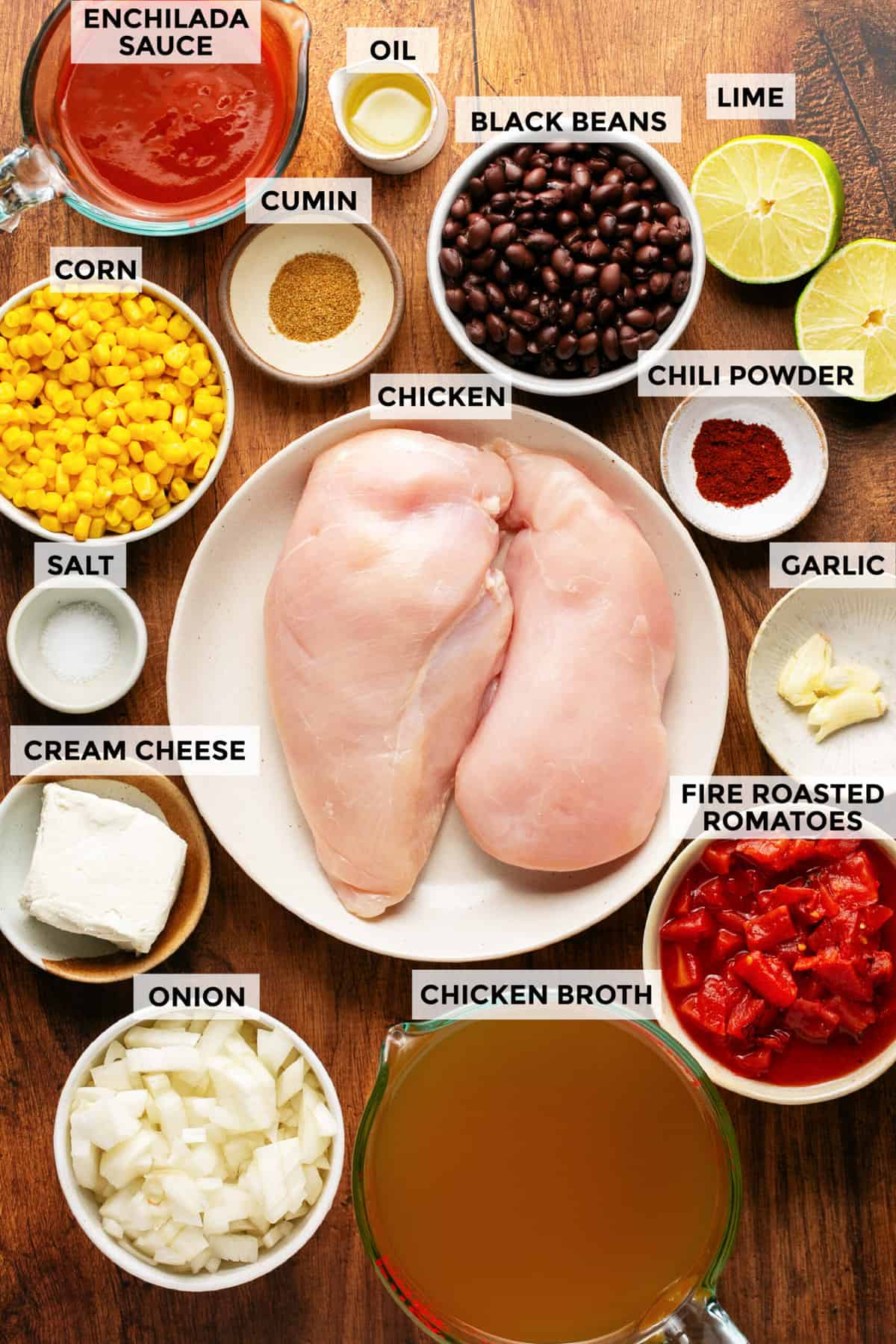 ingredients for chicken tortilla soup recipe