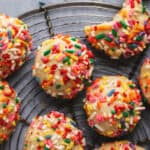 up close cookies with sprinkles on cooling rack