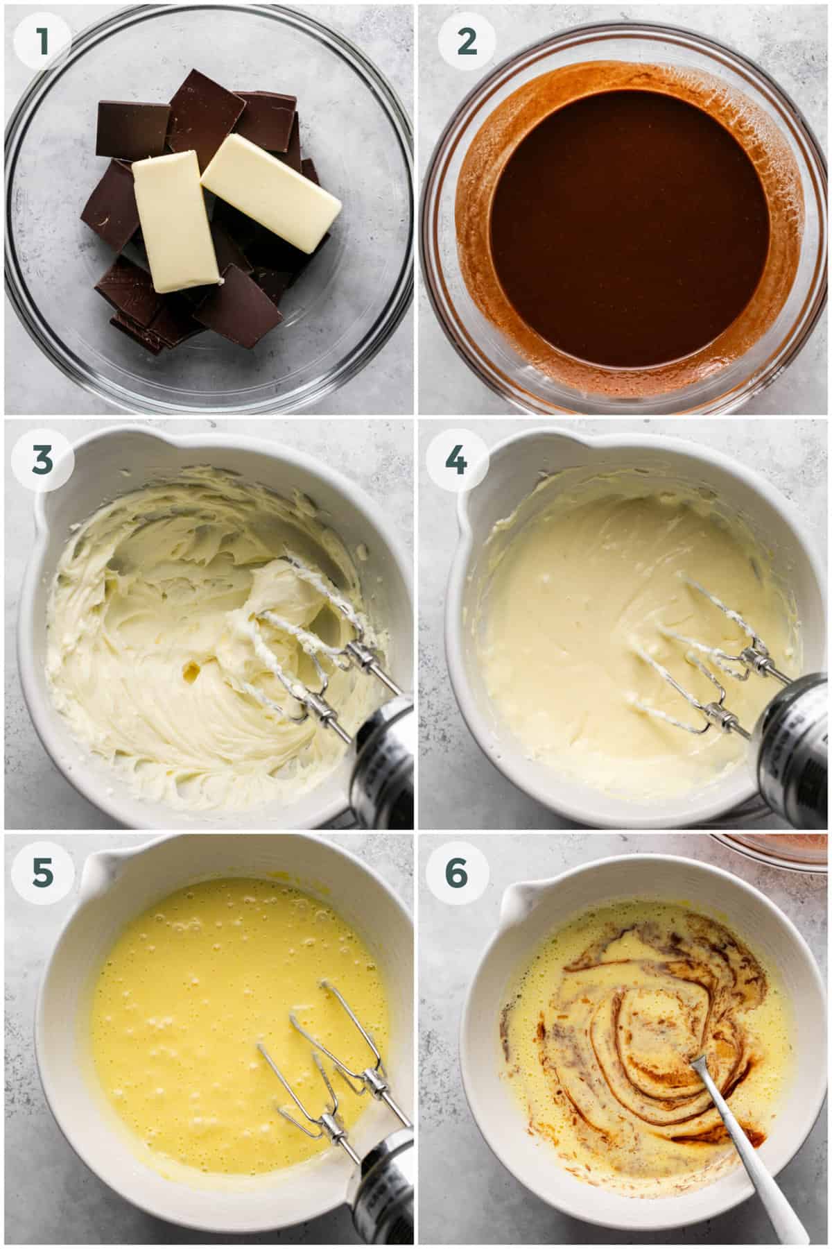 steps 1-6 for cheesecake brownies recipe