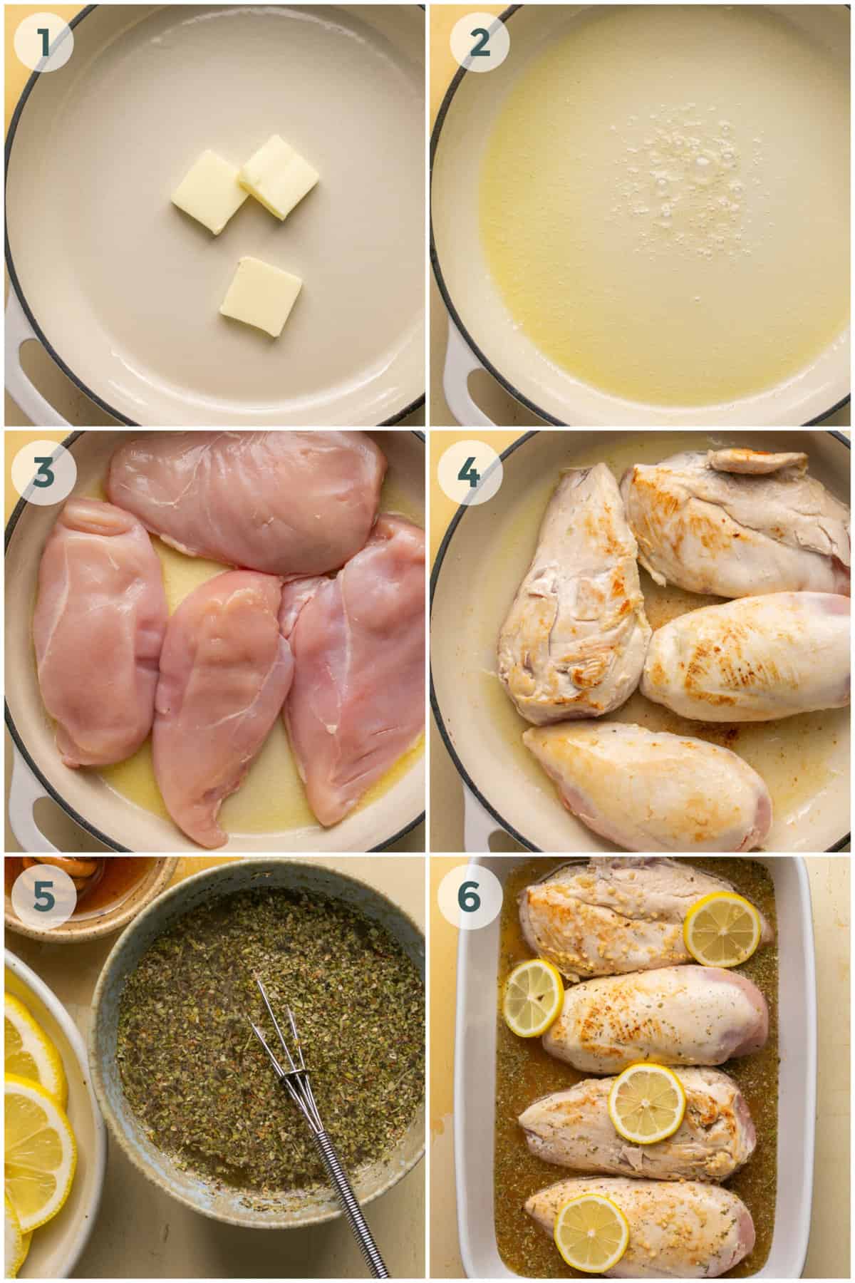 steps 1-6 of preparing lemon chicken recipe