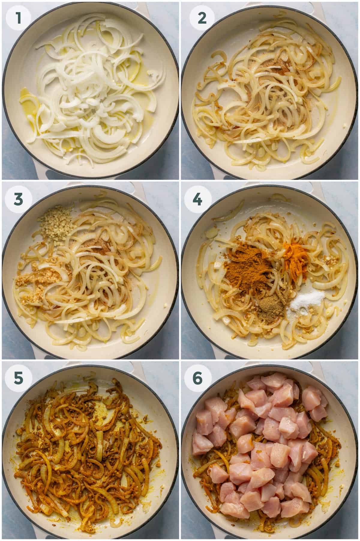 steps 1-6 for mango chicken curry recipe