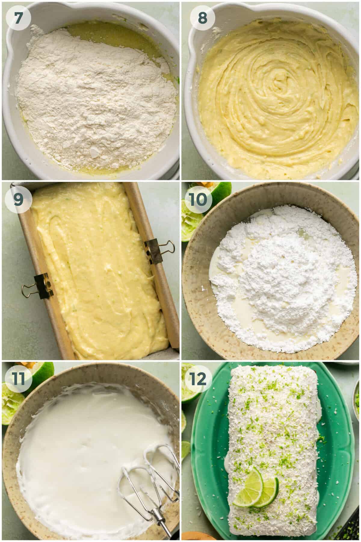 steps 7-12 of coconut lime pound cake recipe