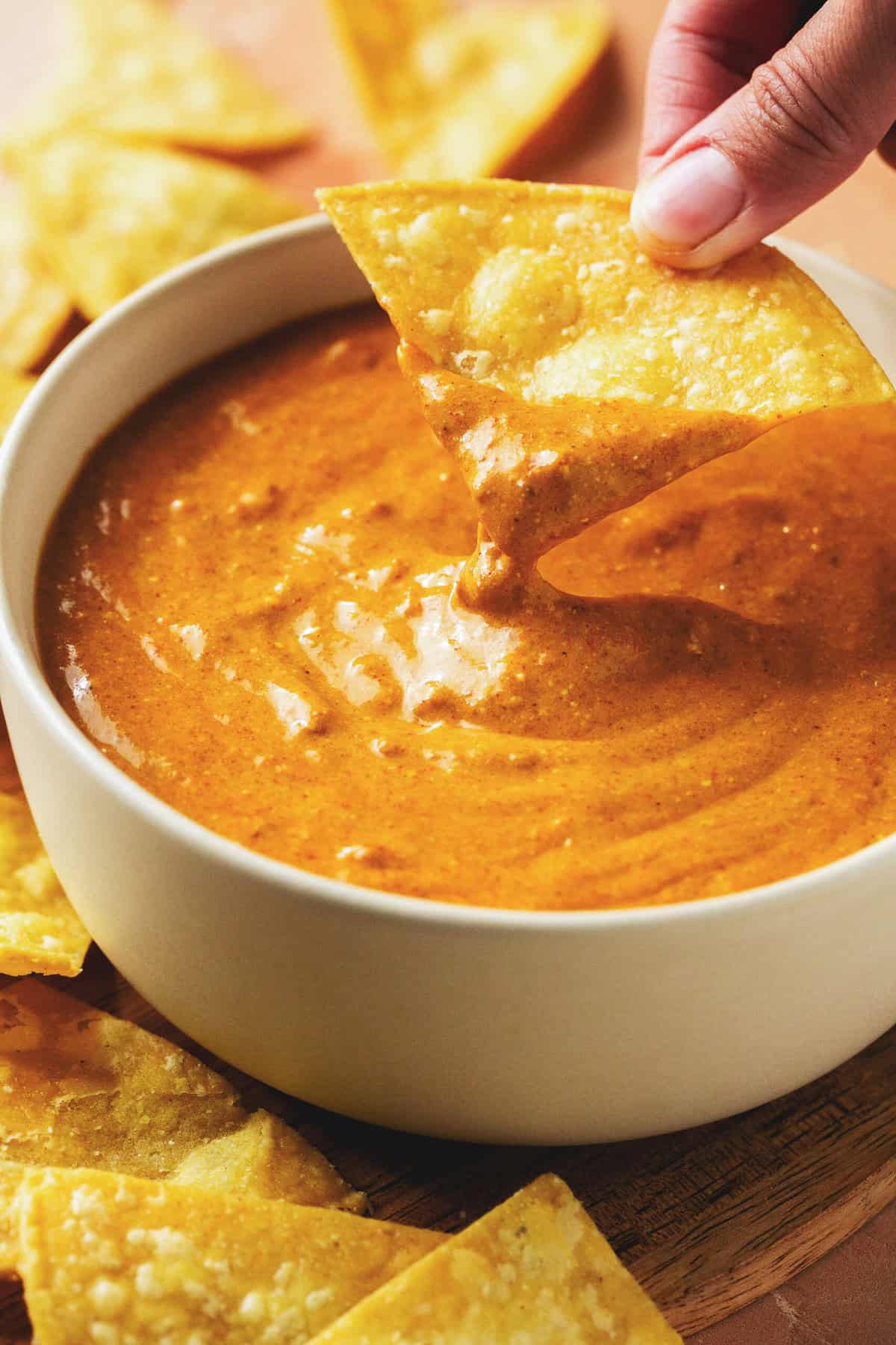 Slow cooker Chili's copycat queso dip with chili and spices
