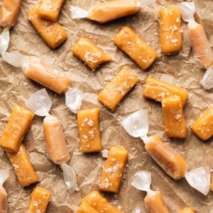 soft caramels with sea salt wrapped in wax paper