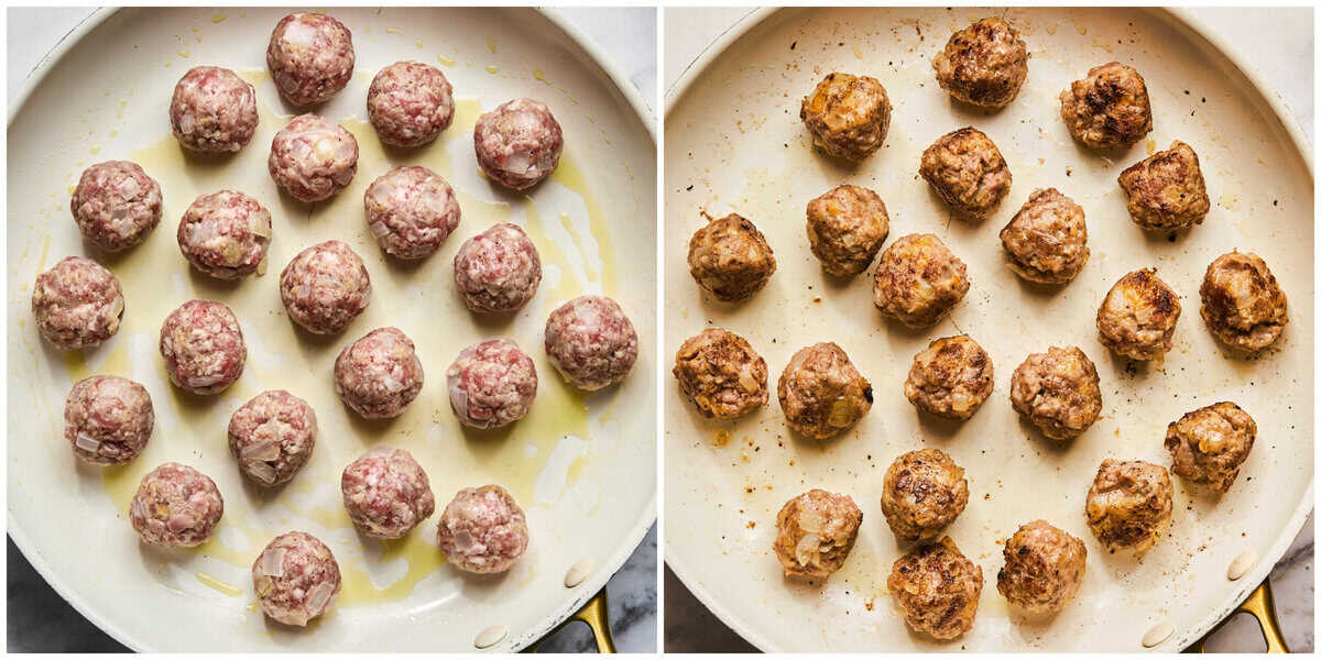 Step 3 for preparing Swedish meatballs.