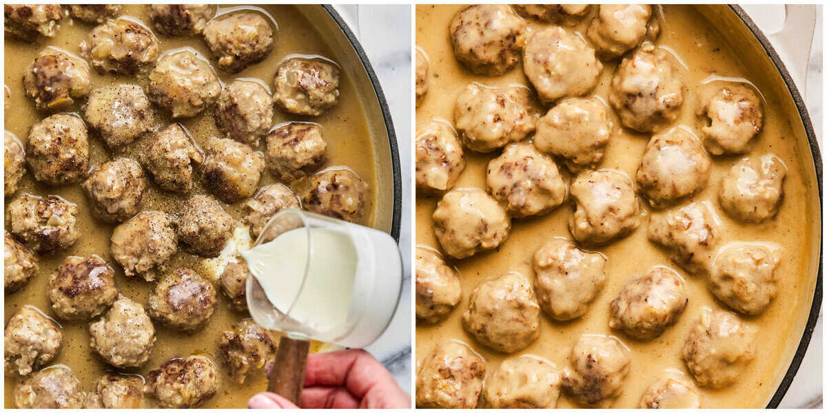 Step 6 for preparing Swedish meatballs.