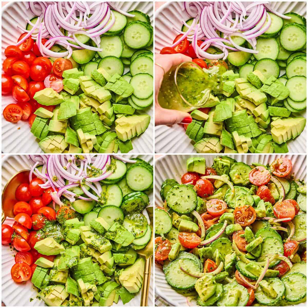 Step 3 for prepping avocado salad.