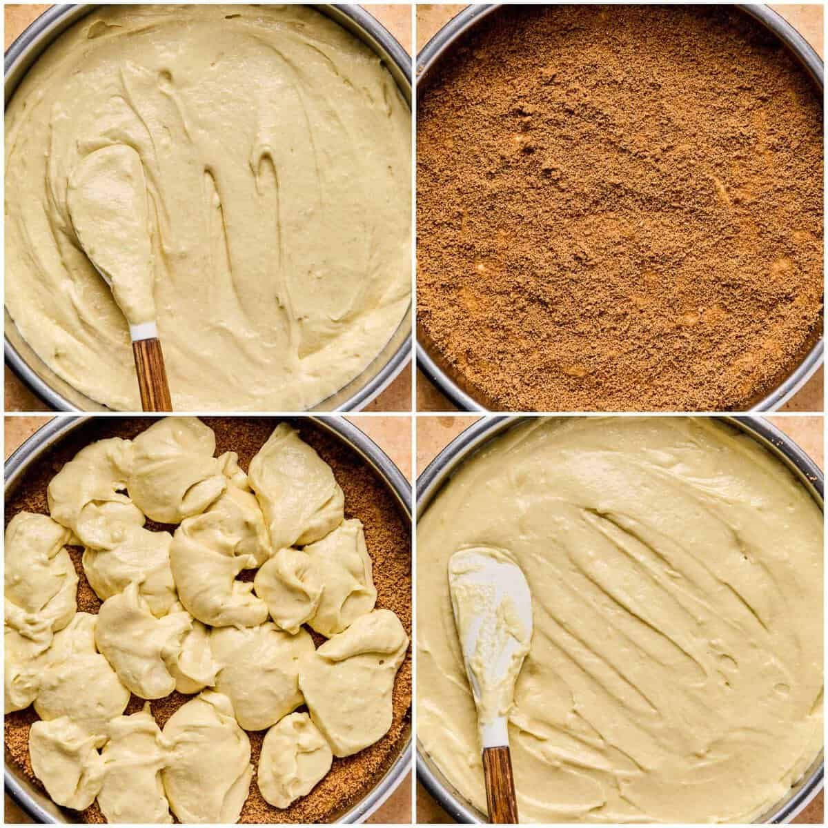 Step 6 for prepping honey bun cake.