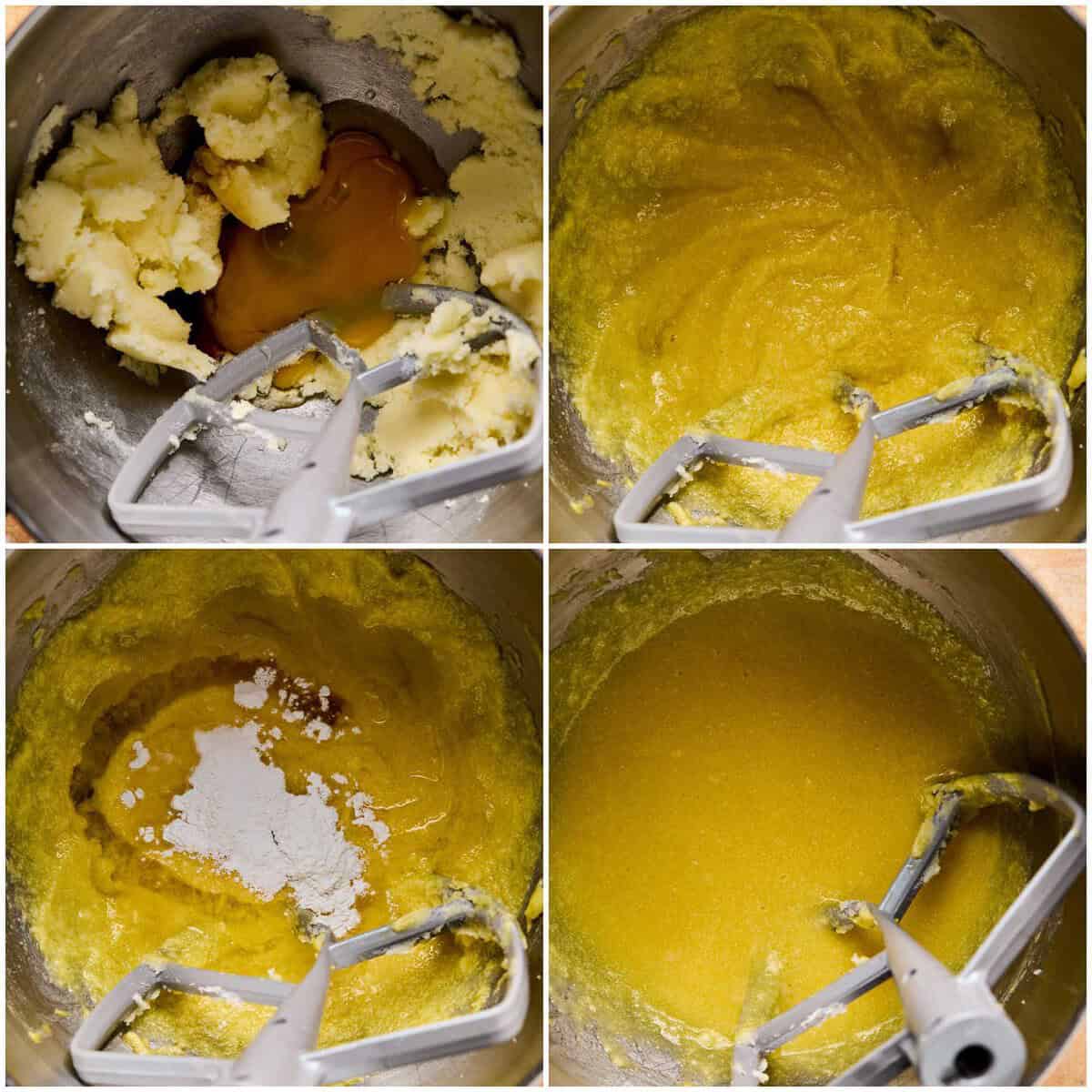 Step 3 for prepping honey bun cake.
